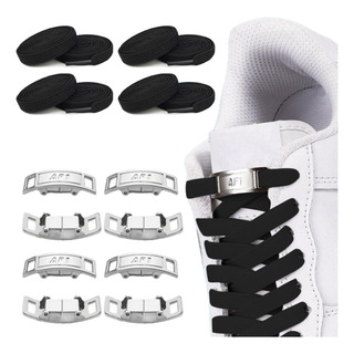 4 Pares Lazy Agujetas Sin Nudo Elásticas Hebilla 4 Pares Lazy Agujetas Sin Nudo Elásticas Hebilla