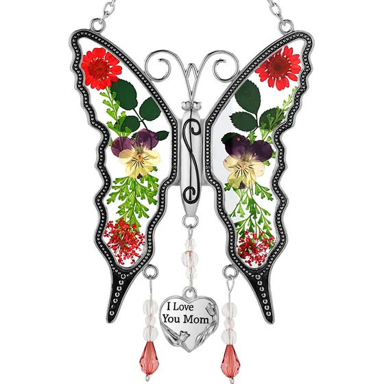 Atrapa Luz Mariposa Cristal Para Ventana Frase Grabada I You