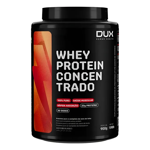 Whey Protein Concentrado Pote (900g) Dux Nutrition Sabor Chocolate