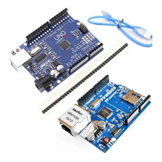 Kit Para Arduino Uno R3 Smd +usb+ Ethern Shield W5100 + Usb