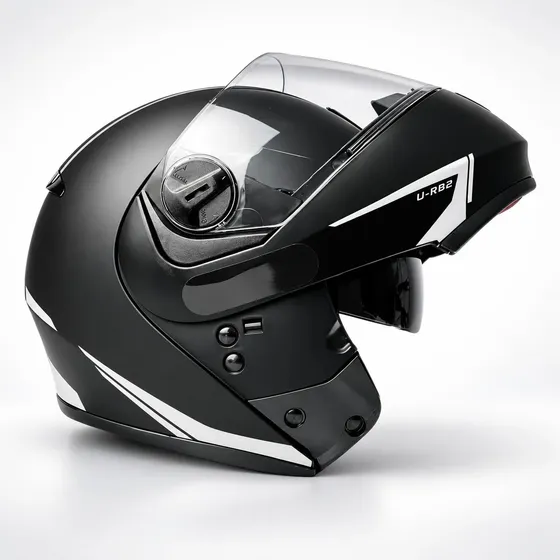 Capacete Peels U-rb2 Classic Robocop Articulado Preto Fosco