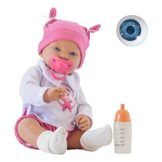 Bebé Bebote Real Anita 44cm Con Genitales - Ojos A Eleccion 