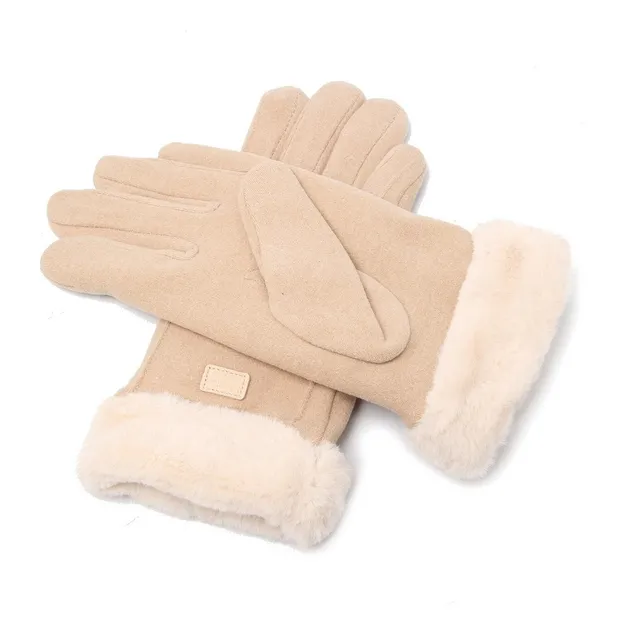 Guantes De Mujer Gamuzados Con Corderito Touch Screen