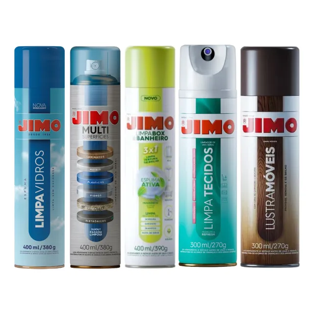 Kit Jimo Limpa Tudo, Tecido, Vidro, Box, Móveis, Superfícies