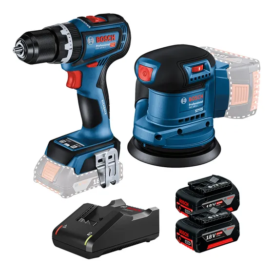 Kit Parafusadeira Furade Lixadeira Bosch 18v Bivolt Combo