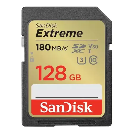Cartão De Memória Sdxc Sandisk 128gb Cartão Sd 180mbs V30