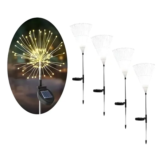 Luz solar navidad 4 unidades color amarillo hadas fuego artificial Qatar Shop