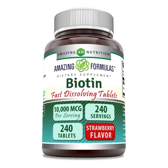 Amazing Formulas Biotina 10000 Mcg 240 Tabletas Sin Gluten