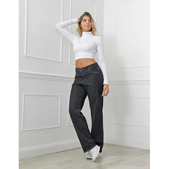 Pantalon Zaira Jeans Wide Leg Urbanos De Mujer