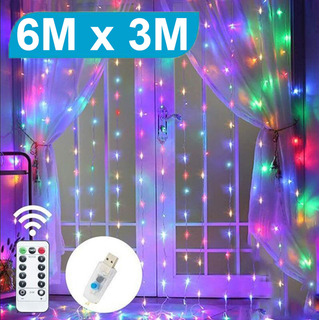 Cadena De Luces Led De 6 X 3 Metros, 8 Modos De Luz Cadena De Luces Led De 6 X 3 Metros, 8 Modos De Luz
