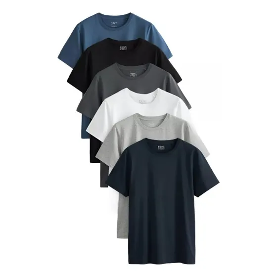 Pack De 06 Polos Cuello Redondo 100% Algodón