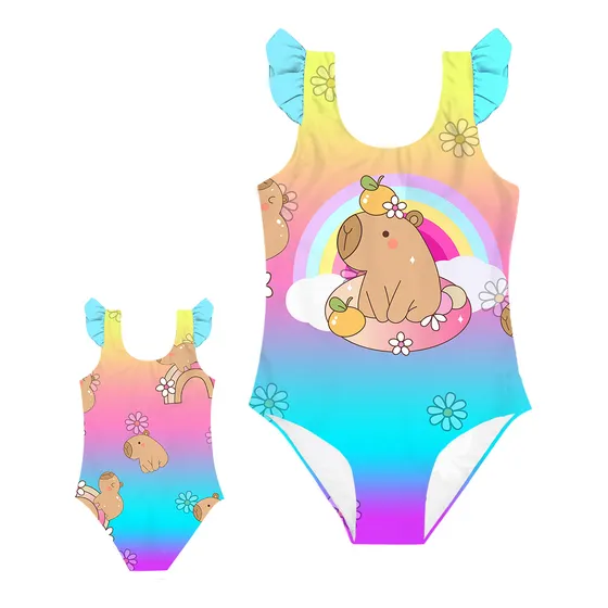 Traje De Baño Capibara Capybara Chigüire Entero Sin Mangas