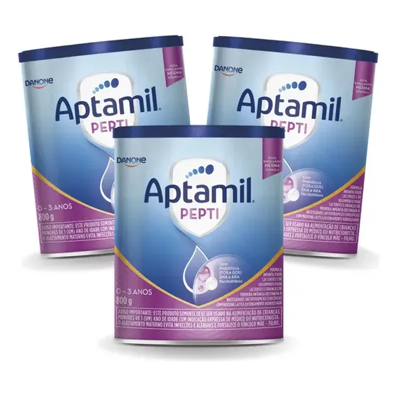 Kit 3 formula infantil em pó Danone Aptamil ProExpert Pepti 800g