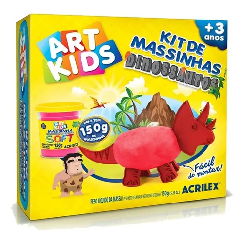 Moldes 3D para modelar dinosaurios, 150 g, color rojo Acrilex