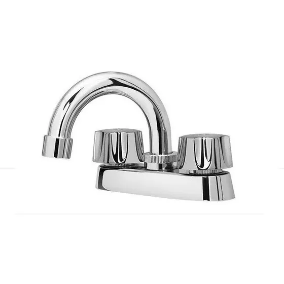 Llave De Lavamanos 4  Doble Moderna Cuello Redondo 