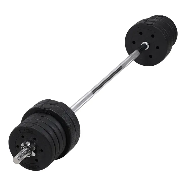 Barra Pesas Maciza 1.50 Mts Cromada Rosca + Kit 20 Kg Discos