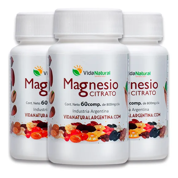 Citrato De Magnesio X 180 Comprimidos Suplemento Vidanatural