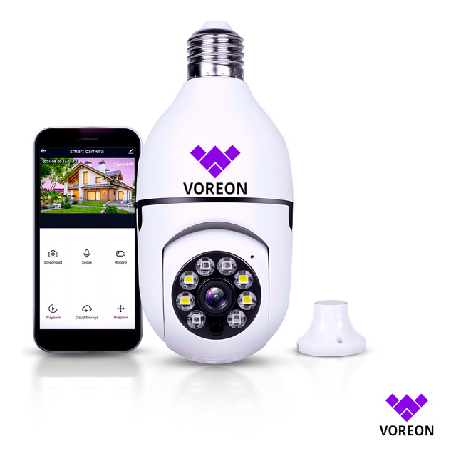 Câmera De Segurança Voreon Lâmpada Ip Wifi App Yoosee Espiã 360º Com Visão Noturna Interna... Câmera De Segurança Voreon Lâmpada Ip Wifi App Yoosee Espiã 360º Com Visão Noturna Interna...