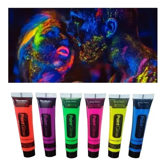Pack X 12 Pinturas Fluorescentes Cuerpo Fiesta Neon