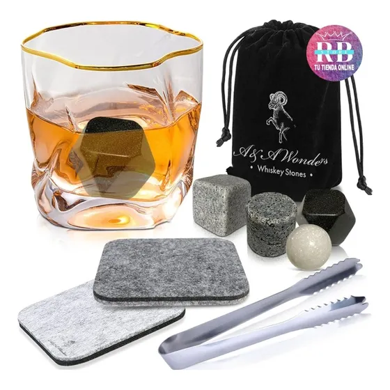 Juego De 9 Piedras De Whisky De Granito(no Incluye El Vaso)