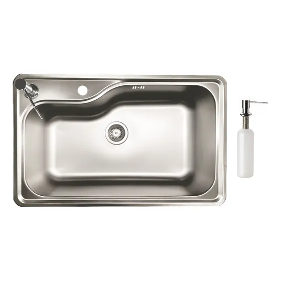 Bacha Cocina Simple Encastrar Mi Pileta 800e + Dosificador
