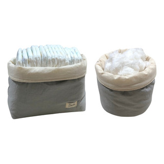 Set Pañalero Algodonera Organizador Higiene Bebe Cesto Set Pañalero Algodonera Organizador Higiene Bebe Cesto