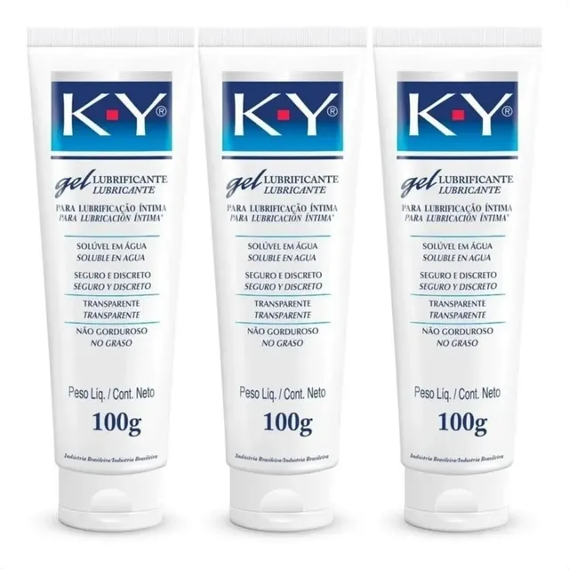 3 Gel Lubrificante Íntimo Base Água Ky K-y 100g Envio Rápido