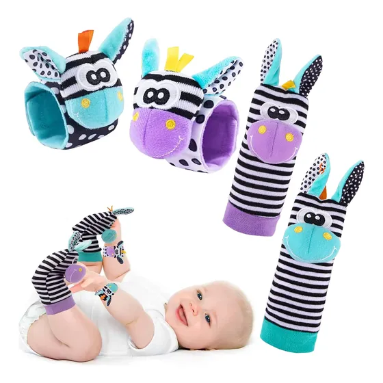 Pacote De 4 Meias E Pulseiras Para Bebês