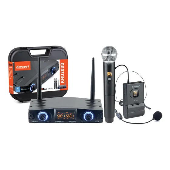 Microfone Sem Fio Duplo Karsect Krd 200 Dmh