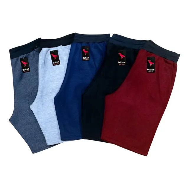 Kit 5 Bermudas Masculinas Moletom Casual Academia Treino