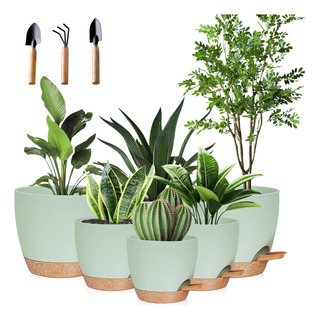 Set De 8 Planta Maceta De Plastico Con Riego Automático Agua Set De 8 Planta Maceta De Plastico Con Riego Automático Agua