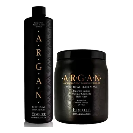 Pack Fidelité Argán Shampoo de 900 ml y Máscara de 1 kg Para Cabello