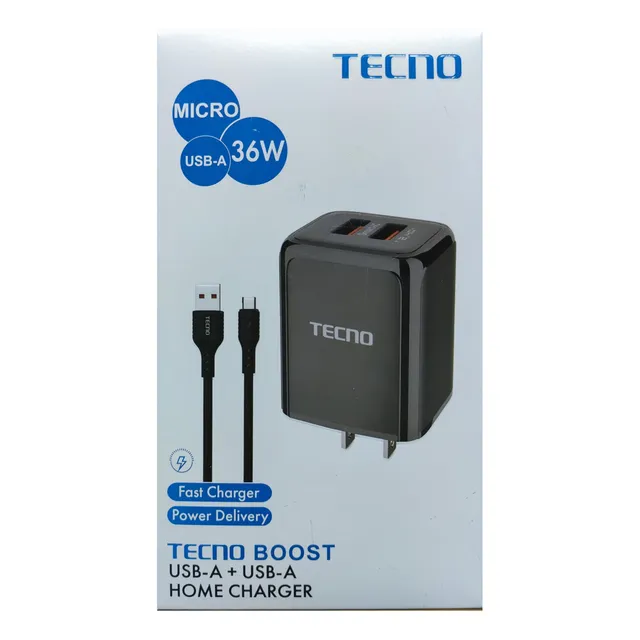 Cargador Tecno 33w Carga Rápida Camon Spark Pova
