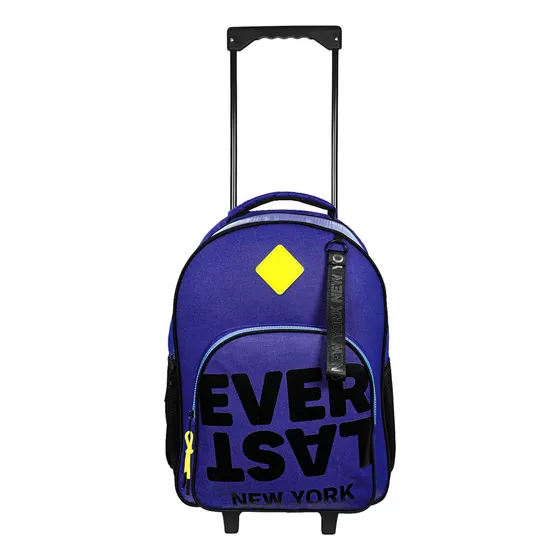 Mochilas Carro Escolares Con Ruedas Nena Niña Rueditas Color Everlast Azul 27694