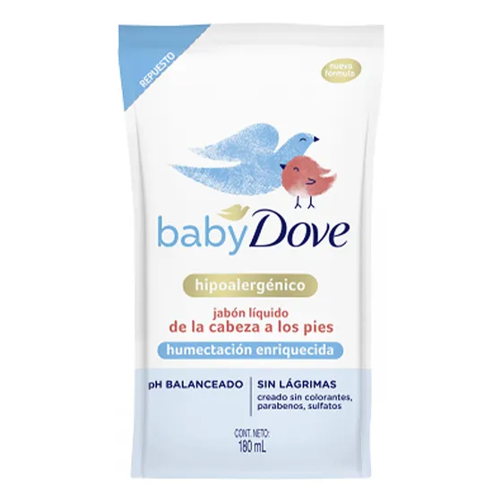 Jabon Liquido Dove Baby Repuesto Hidratante 180ml