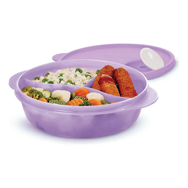 Recipiente Hermetico Tupperware C/ Divisiones Morado 850ml