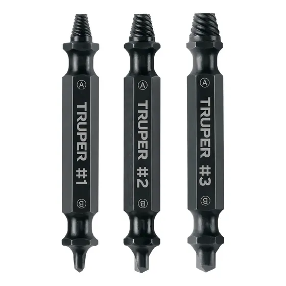 Puntas Extractoras De Tornillos, 2'', 3 Piezas, Truper PUNE-3