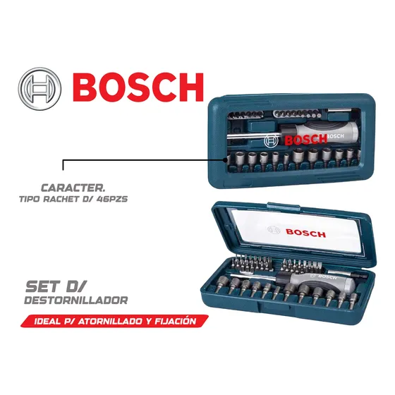 Juego De Destornillador / Precisión 46 Pzs Bosch