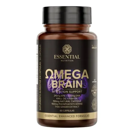 Ômega Brain 60 Cápsulas Essential Nutrition Sabor Natural
