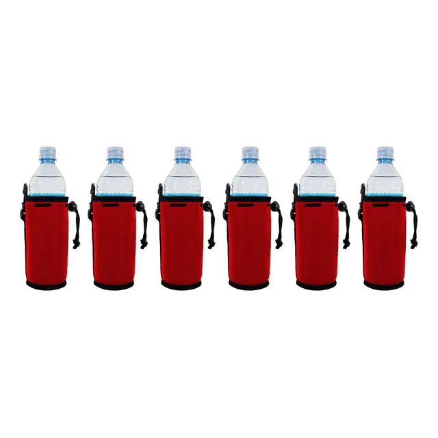 Botella Agua Neopreno Blanco 6 Rojo