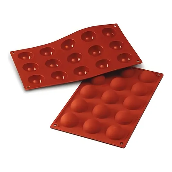 Molde De Silicona Para Media Esfera Sf005 Silikomart® Color Marrón