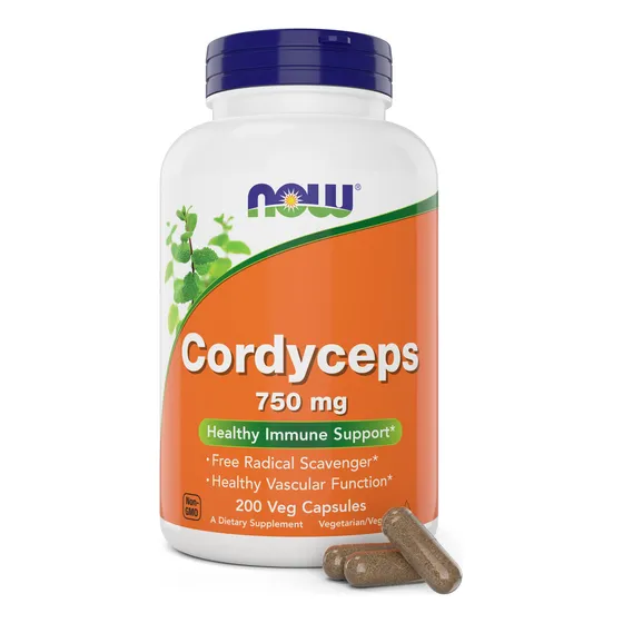 Supplement Now Foods Cordyceps 750 Mg 200 Cápsulas Vegetales