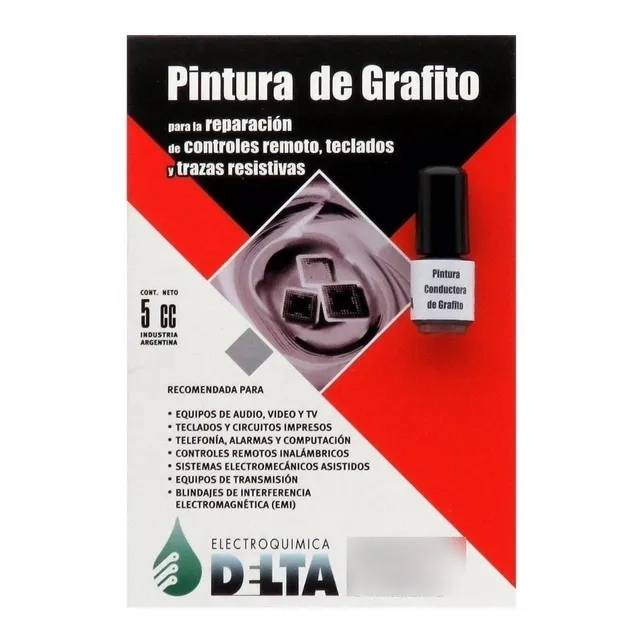 Pintura Grafito Conductora 5cc Resistiva Delta Circuitos 