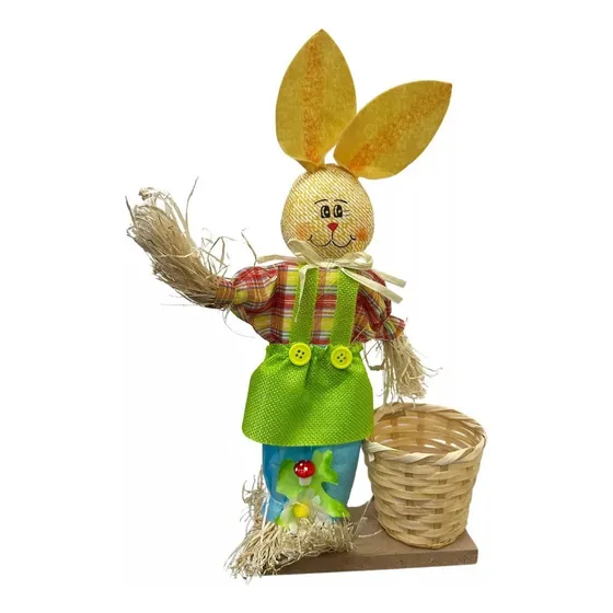 Estatuilla Conejito De Paja Ornamento Pascua Escritorio