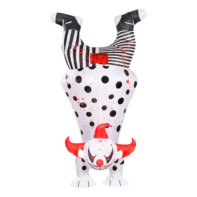 Disfraz Inflable De Payaso Aterrador Cabeza Abajo Halloween