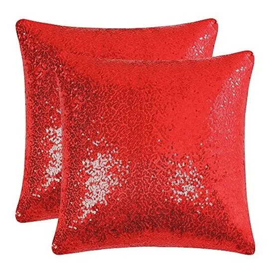 Uxcell 2 Pcs Negro Sequin Tire Cubiertas De Almohada, 5lmwz