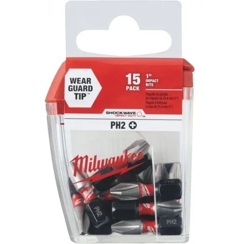 Set De 15 Puntas De Impacto Milwaukee Ph2 X 25mm