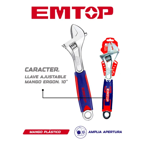 Llave Ajustable Graduada / Inglesa De 10  Emtop
