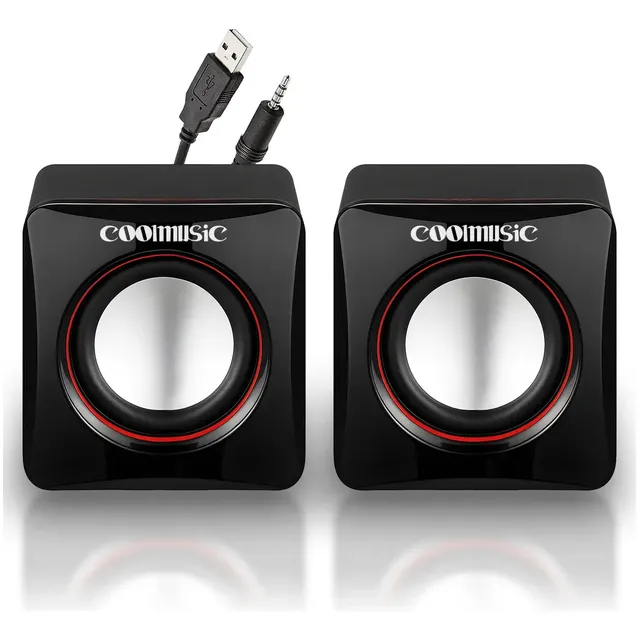 Caixa Caixinha De Som Potente Pc Notebook Subwoofer Para Computador 6w Usb P2 Alto Falante De Mesa Coolmusic