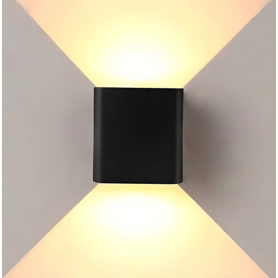 Aplique Bidireccional Led Apto Para Exterior Intemperie Negro